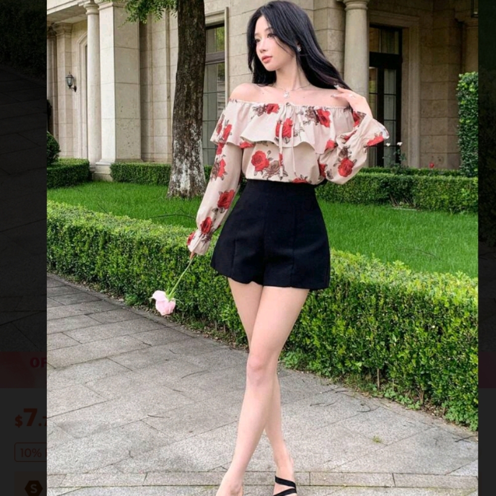 Floral Off-Shoulder Top - Picture 2 of 6